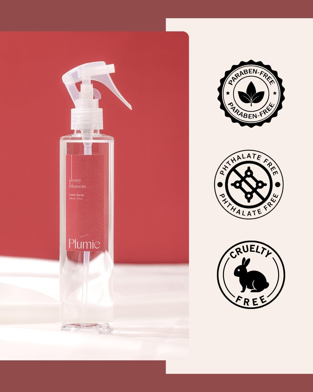Linen Spray - 9 Fl oz - Peony Blossom Scent - Fabric Freshener - Odor Eliminator - Refreshing Linen Mist - Floral Home Fragrance - Perfect for Bedding and Upholstery