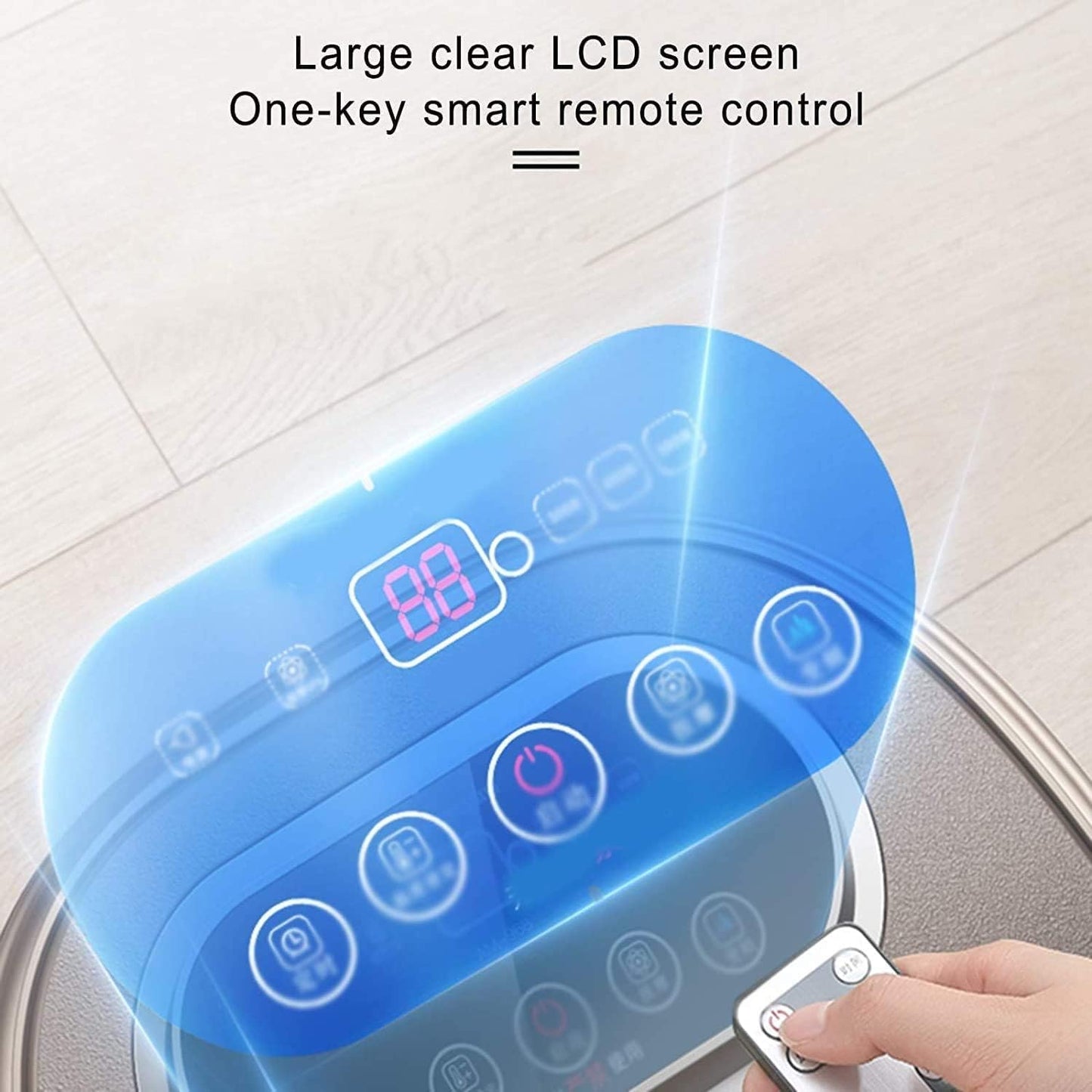 Foot Spa Bath Massager with Heat Bubbles Upgraded 6 Automatic Massage Rollers Pedicure Attachments Time Temprature Control Soothe Your Tired Feet