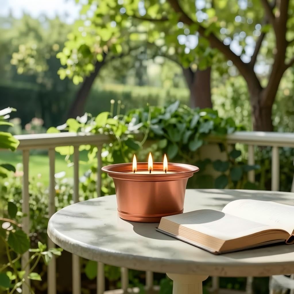 Citronella Candles Outdoor, 2 Pack Large Citronella Candles, Three Wick Lemongrass Candle Set, Natural Soy Wax Candle, Long Burning Outdoor Candle for Patio Garden Camping Indoor Home Decor