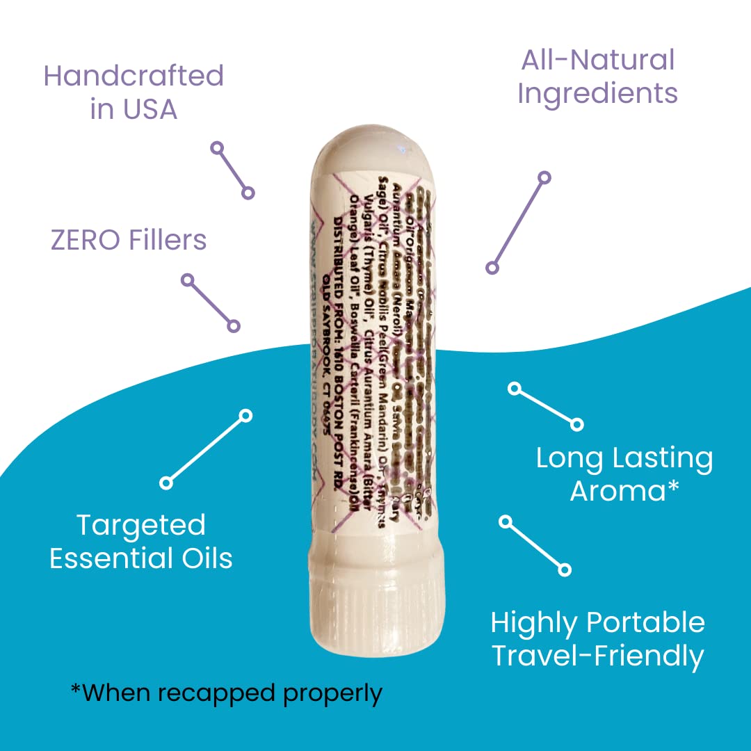 Stripped LIGHTS OUT Essential Oil Inhalers Bath & Body (2 Pack) | Handcrafted, Therapeutic Grade Oils | Sleep Support | Relaxing Blend of Lavender, Petitgrain, Myrtle, Marjoram, Neroli, and More |
