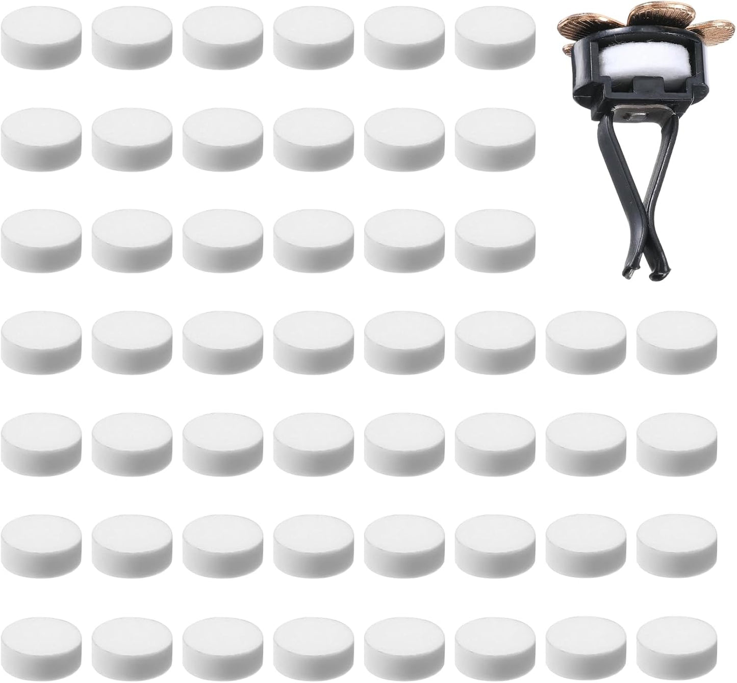 Gjinxi 100 Pcs Car Air Freshener Refill Felt Pads, 16 mm Unscented Essential Oil Perfumes Refill Pads Car Air Vent Clip Replacement Pads for Home, Car Use