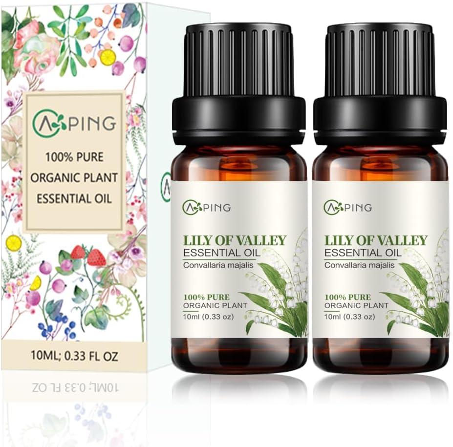 2-Pack Lily of Valley Essential Oil - 100% Pure Organic Natural Plant (Convallaria majalis) Lily of Valley Oil for Diffuser, Aroma, Spa, Massage, Yoga, Perfume, Body - 2x10ML