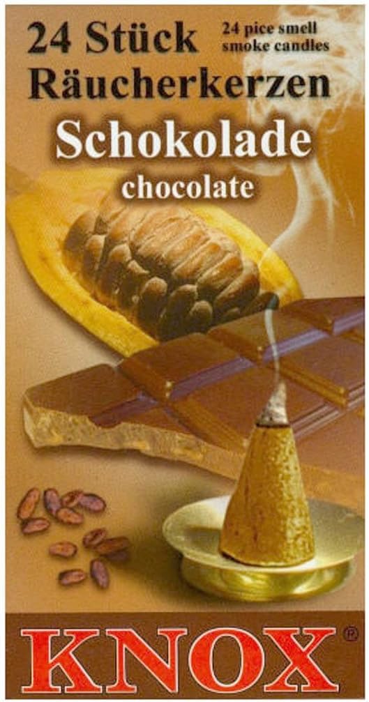 Knox Chocolate Scented Incense Cones, Pack of 24, Made in Germany