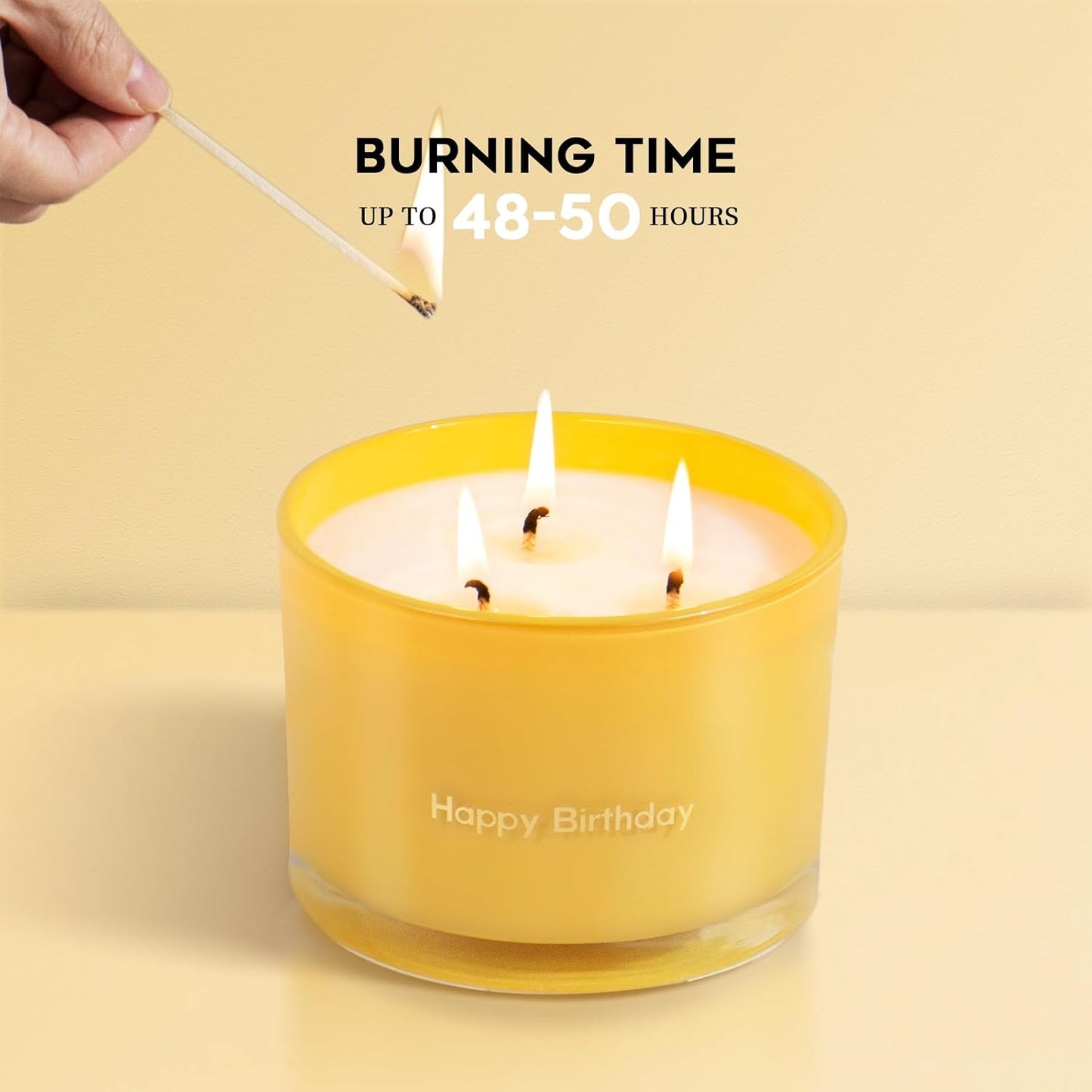 KONNI 3 Wick Vanilla Scented Candles, Home Soy Candles, 12.35oz Luxury Relaxing Aromatherapy Candle for Women Men, 50 Hours Long Lasting Clean Burning Jar Candle, Romantic Birthday Gift for Lover