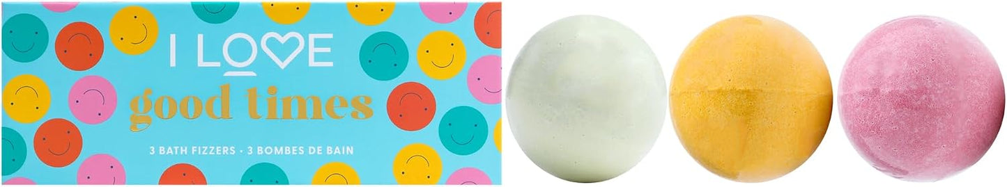 I LOVE Special Moments Good Times Bath Fizzer Pack - Natural Bath Bombs Gift Set - Shea Butter Bath Bombs Set - Spa Gift Set for Women - 3 pc