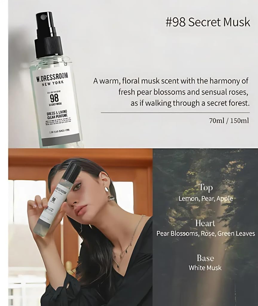 W.Dressroom No.98 Secret Musk & Living Clear Perfume (2.36 oz, 70 ml)