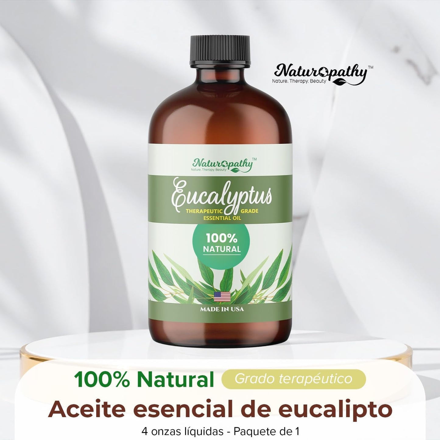 Naturopathy Eucalyptus Essential Oil, Therapeutic Grade, Premium Quality Perfect for Aromatherapy (4 fl oz)