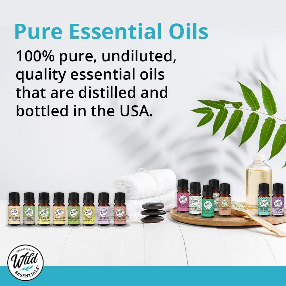 Wild Essentials Peppermint 100% Pure Essential Oil - 10ml, Therapeutic Grade, Made and Bottled in The USA