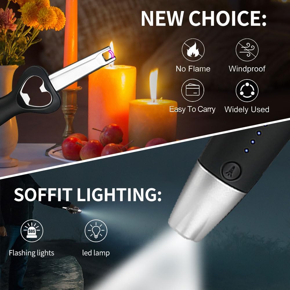 BBQ Bro Electric ARC Plasma Lighter - LED Flashlight, Bottle Opener for BBQ Kitchen & Drinking Enthusiasts. Candle Fireplace BBQ Lighter. Unique Gift Multifunctional Tool (Gold)