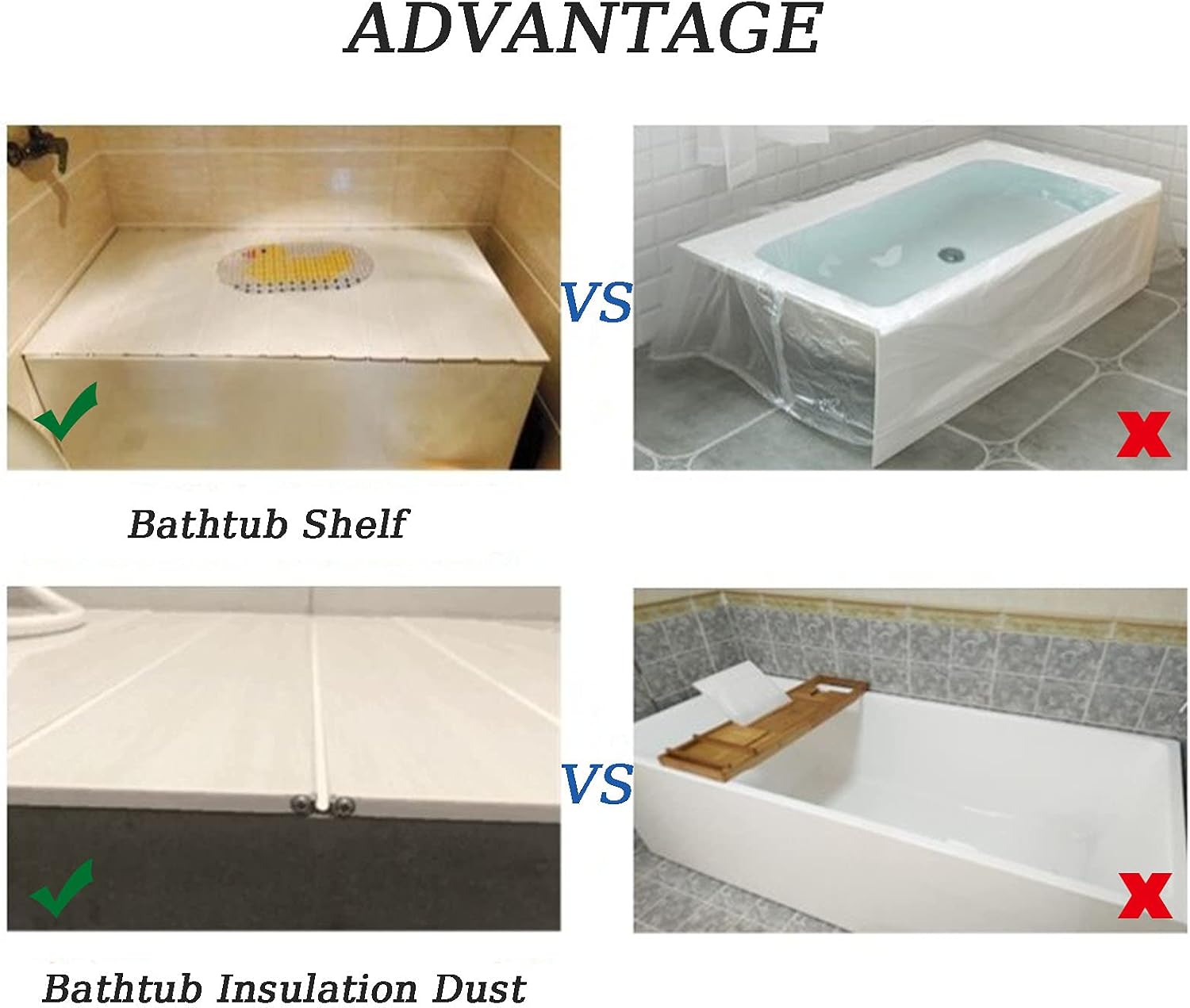 Bath Trays Bathtub Tray Bathroom Shelf Anti-dust Folding Dust Board Bathtub Insulation Cover Bathtub Caddy Bridge Shelf with Book or Tablet Stand (80x160cm)