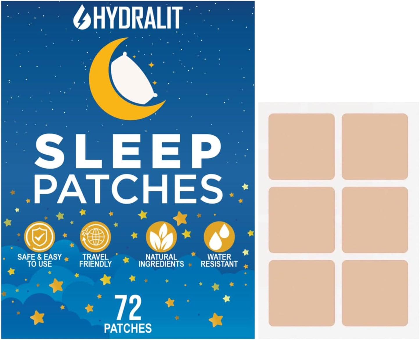 Sleep Patches for Adults Extra Strength Sleeping Aid Patch Melatonin Restful Nights Time-Released Formula Skin Jet Lag Travel Friendly Last All Night Men and Women Better Morning 72 Pack