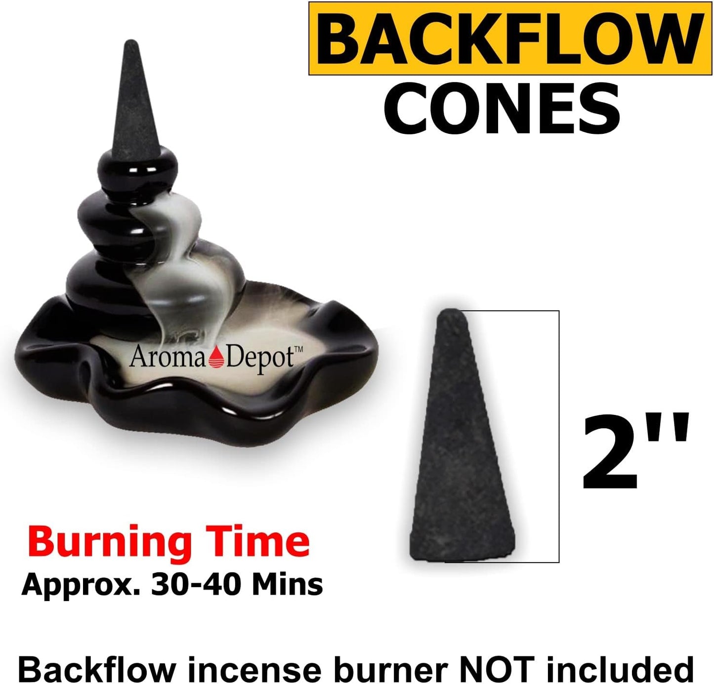 2'' Cherry Backflow Charcoal Incense Cones (Approx. 45-50)