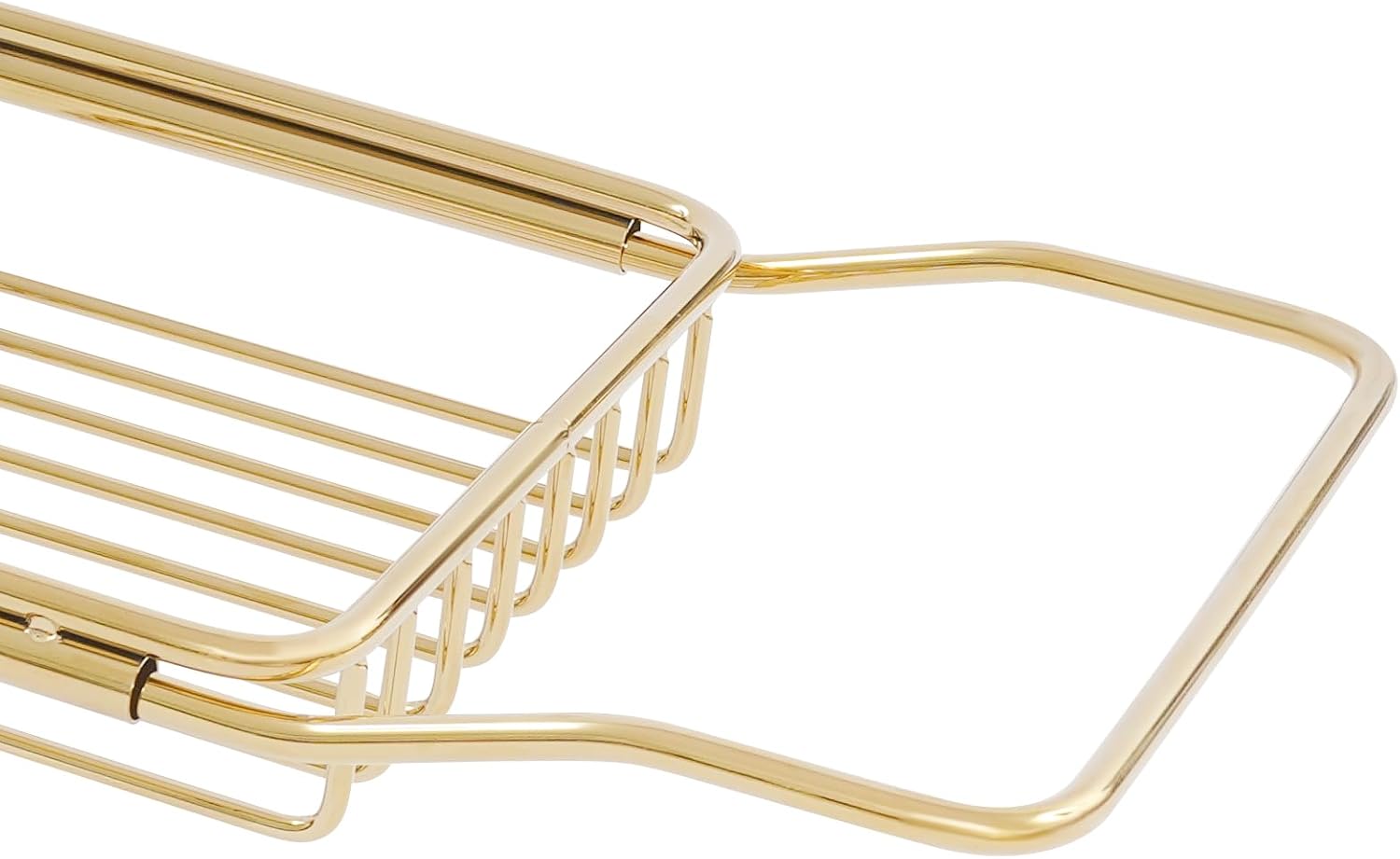 Expandable Bathtub Tray, Stainless Steel Bathtub Tray Caddy with Marble Board, Adjustable Bathtub Shelf Wide Bath Tub Tray for Spa Relaxation Bath Bombs (White+Gold)