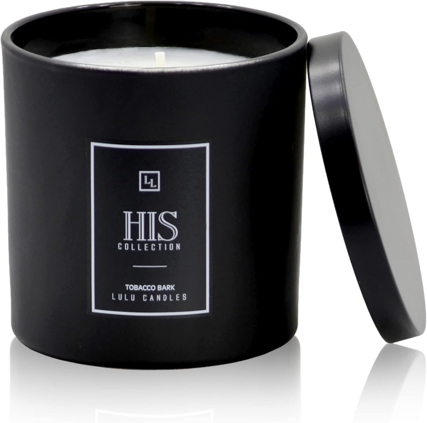 Lulu Candles | Tobacco Bark - His Collection | Luxury Scented Soy Jar Candle | Hand Poured in The USA | Highly Scented & Long Lasting- 9 Oz.
