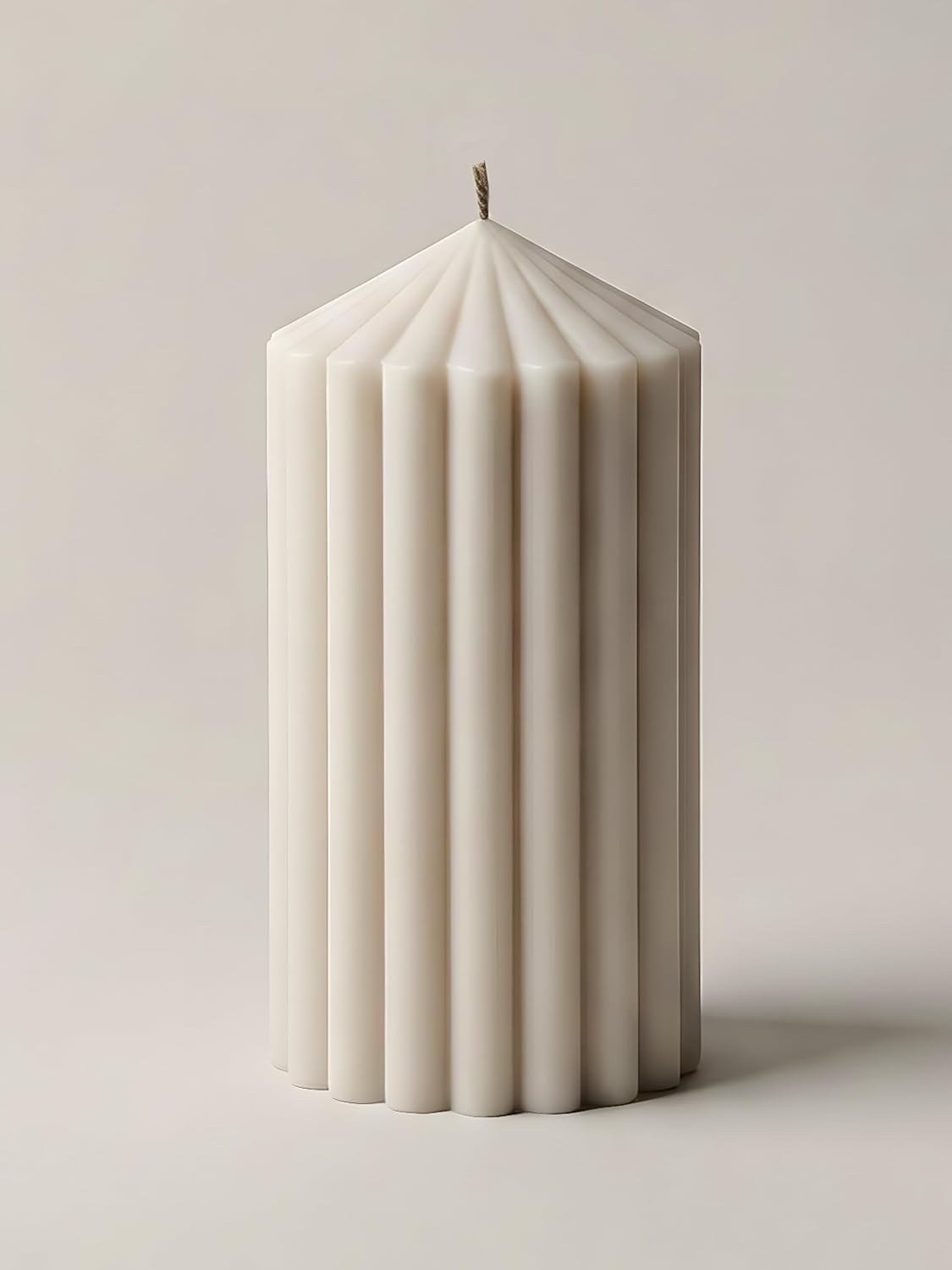 LAWA Ribbed Peak Pillar Candle - Large Beautiful Handmade Pillar Scented Soy Wax Candle Elegant Bubble Aesthetic Candle Housewarming Gift Home Room Shelf Decor Idea Moon Gray (Small)