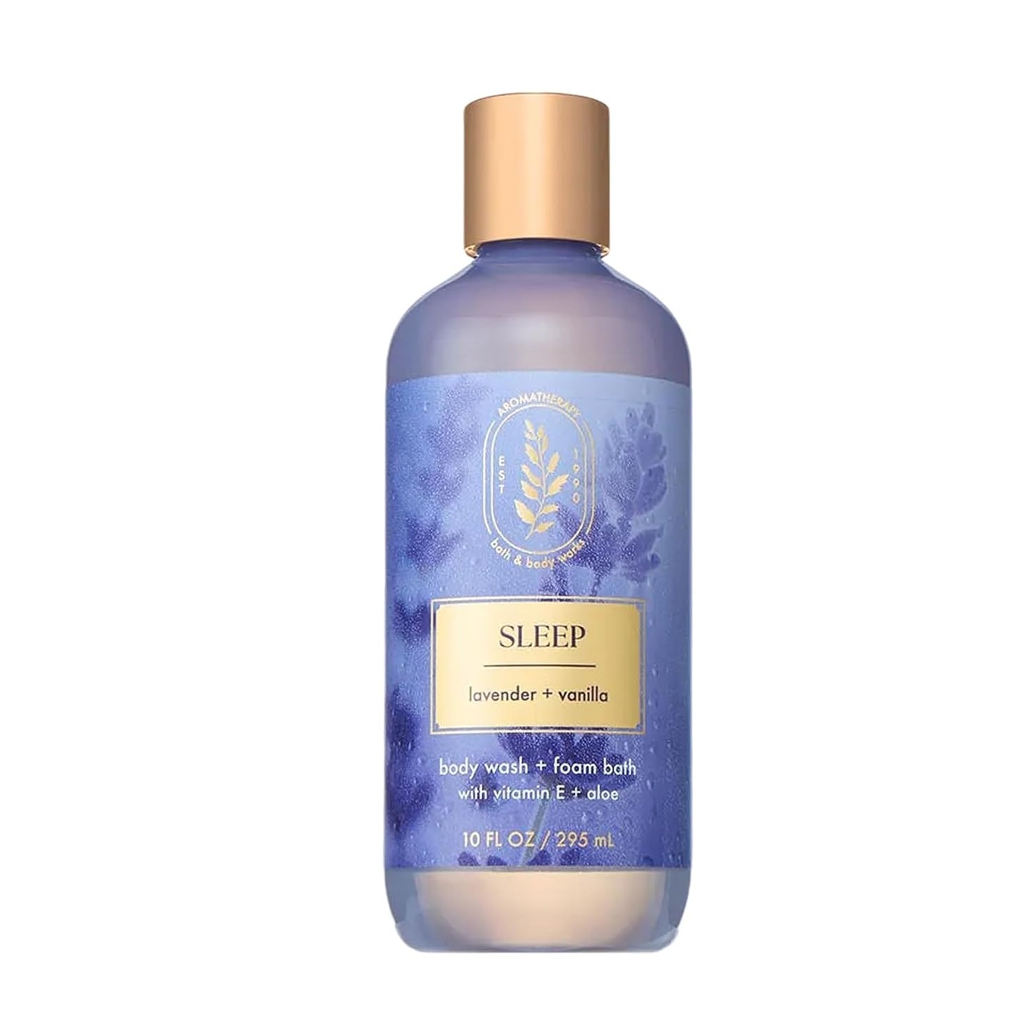 Bath & Body Works Lavender Vanilla Body Wash & Foam Bath, Aromatherapy Cleanser with Vitamin E & Aloe, Non-Drying & Gentle for Daily Use, 10 fl oz - 1 Pack