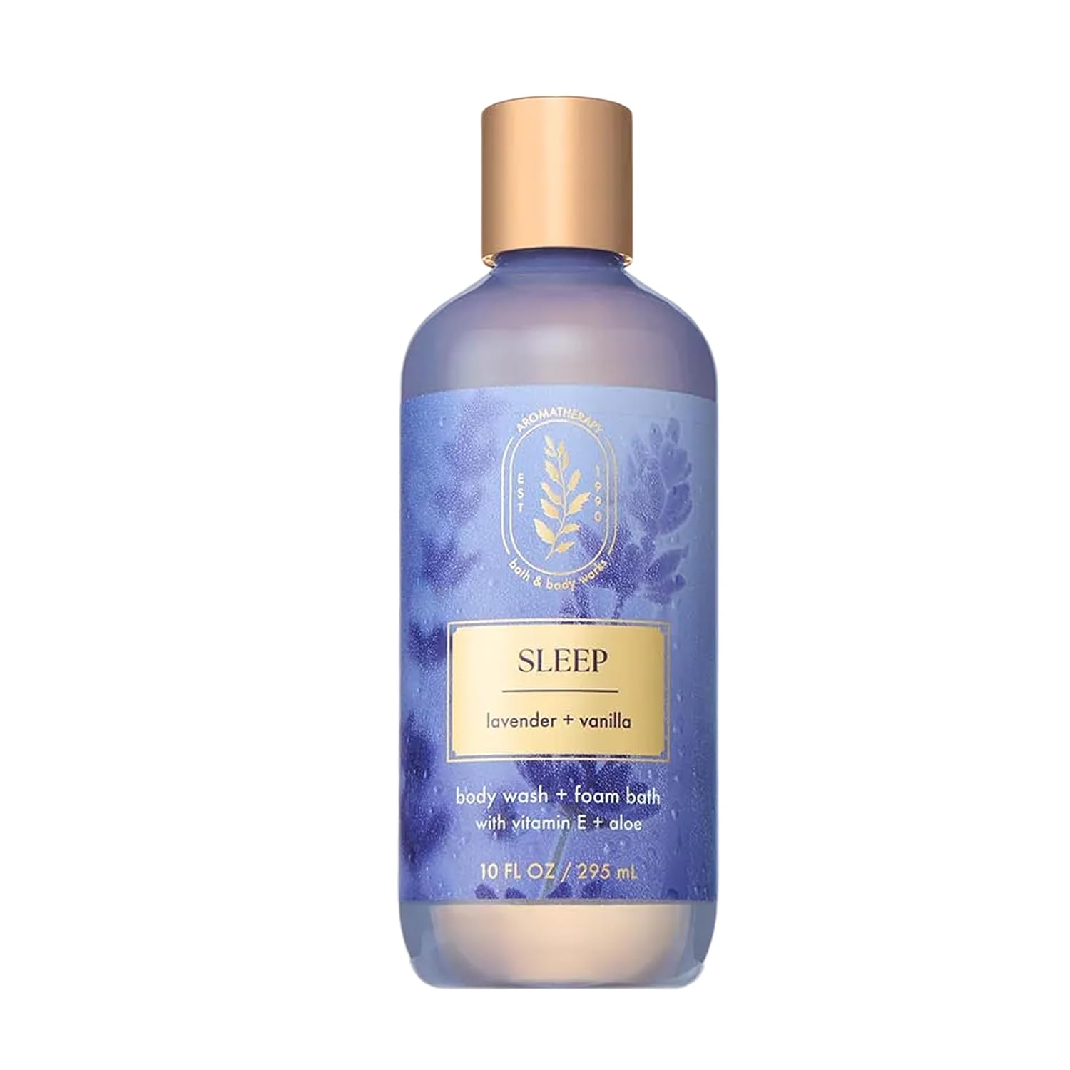 Bath & Body Works Lavender Vanilla Body Wash & Foam Bath, Aromatherapy Cleanser with Vitamin E & Aloe, Non-Drying & Gentle for Daily Use, 10 fl oz - 1 Pack