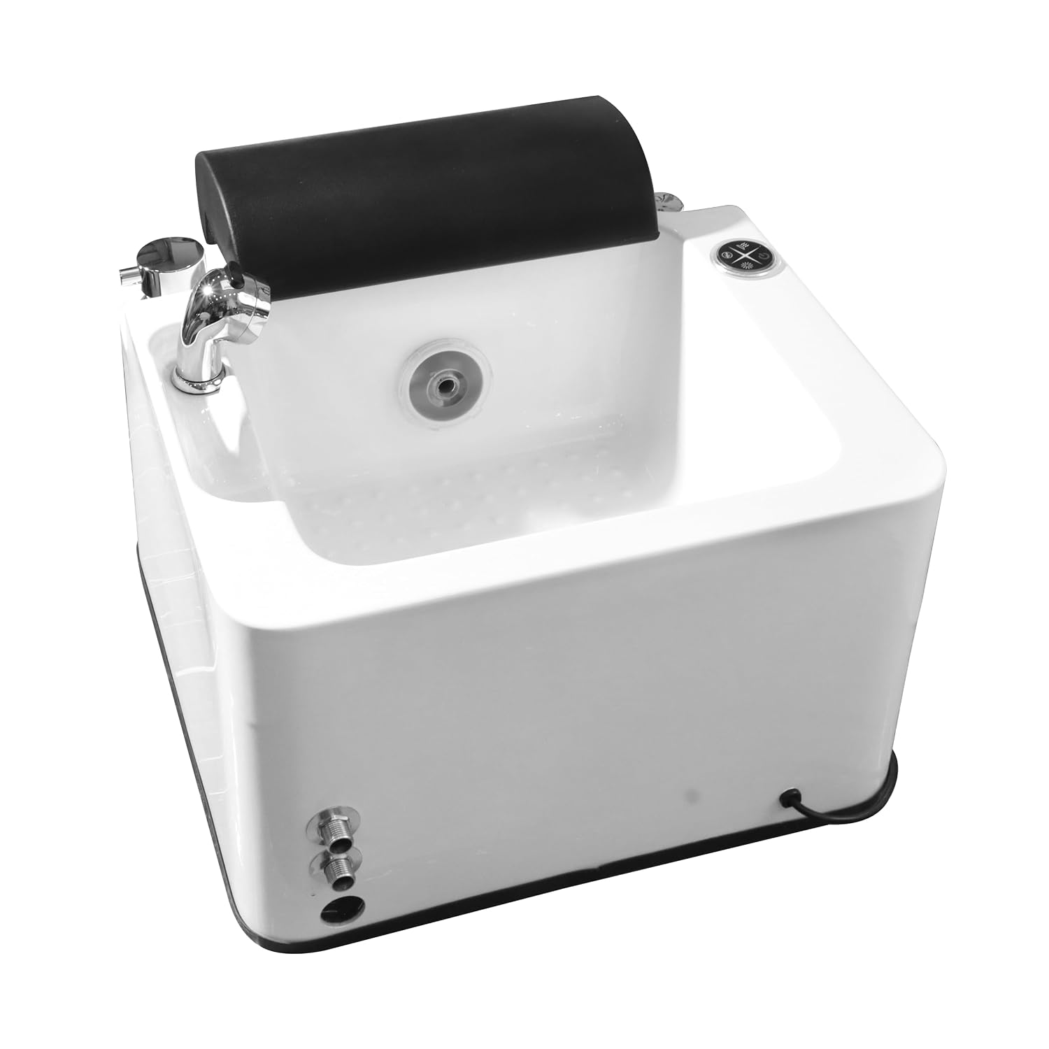 Acrylic Pedicure Foot Spa Basin, Integrated Molding Foot Soak Tub with Surfing Massage, LED Color Changing Lights, Pull Out Shower Head for Beauty Salon & Home Use