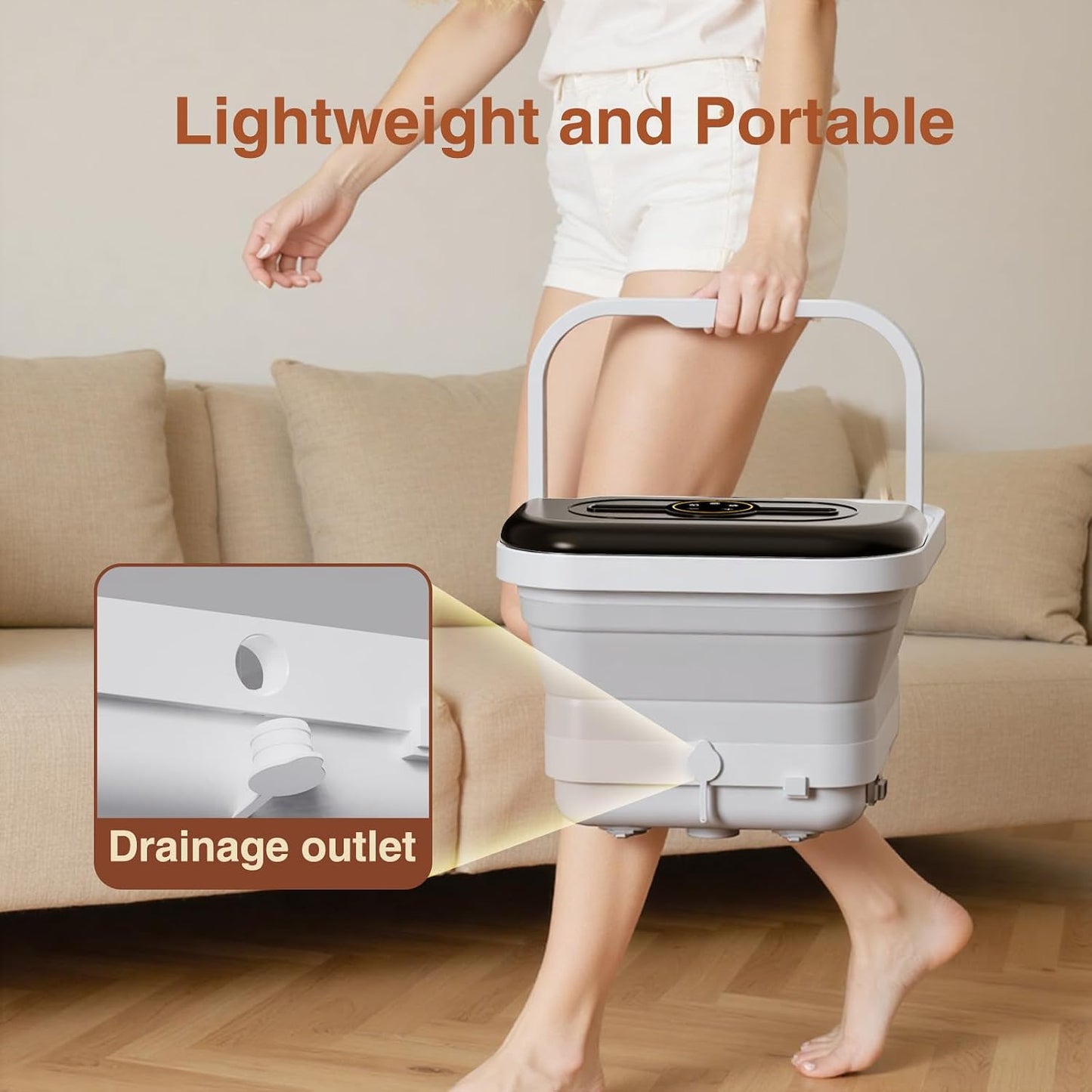 Pedicure Foot Spa with Heat, Bubble Jet, Temperature Control & Timer, collapsible foot spa Massager with Remote Control and 8 Shiatsu Massage Rollers,Pedicure Tools for Feet,Foot Bath Soak Tub