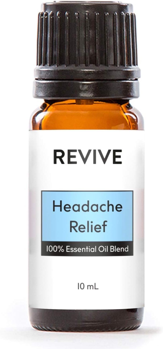 Headache Relief Essential Oil Blend by Revive Essential Oils - 100% Pure Therapeutic Grade, for Diffuser, Humidifier, Massage, Aromatherapy, Skin & Hair Care