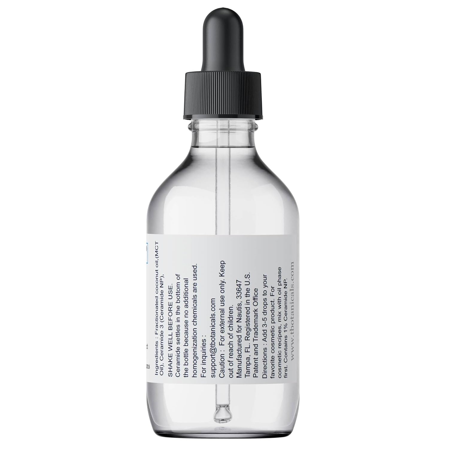 Ceramide NP with Fractionated Coconut Oil, Cosmetic Grade Skin Barrier Support Ingredient for Creams Lotions Serums Balms Facial Oils Moisturizers and DIY Skin Care Formulation