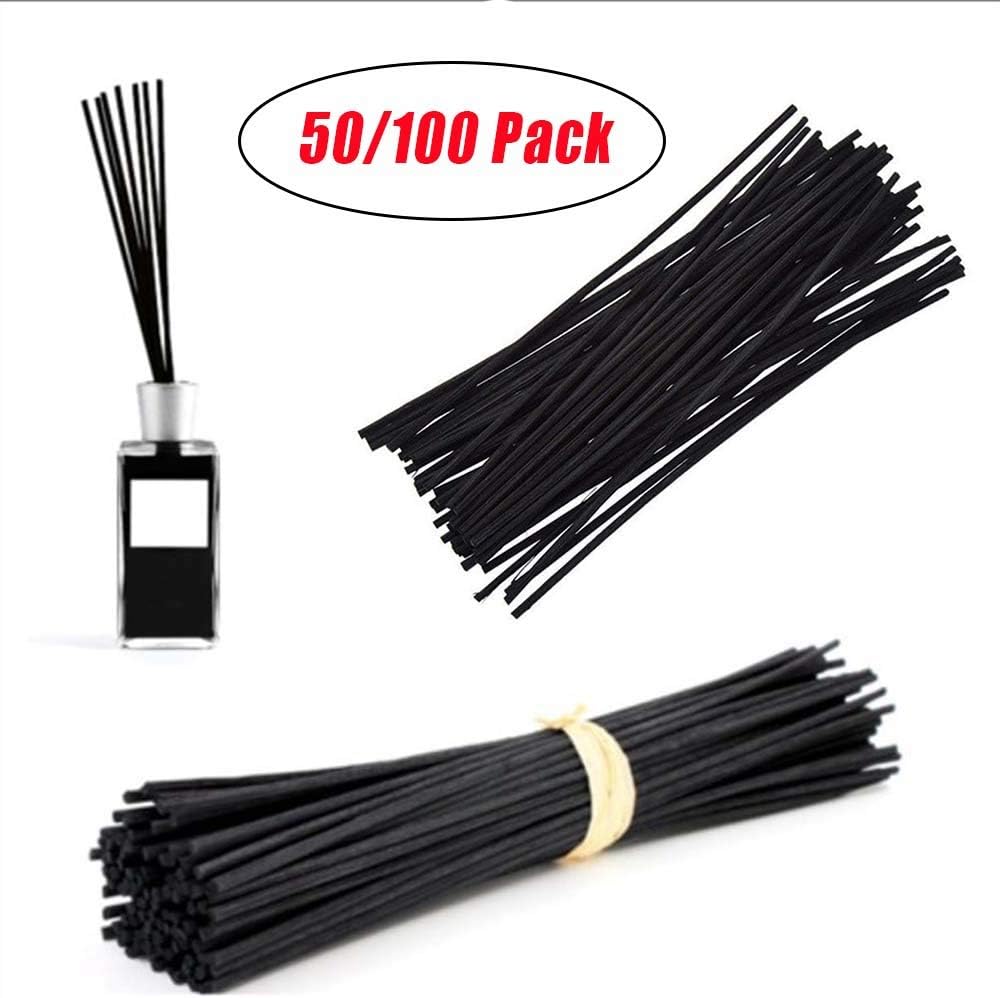 50/100PCS Handmade Black Reed Rattan Diffuser Sticks, Home Decor Replacement Fiber Aromatherapy Diffuser Sticks(50PCS)