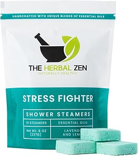 Stress Fighter Shower Steamers Aromatherapy for Relaxing - USA Made Mothers Day Gift for Mom - Lavender & Lemon Shower Bomb Tablets – Soothing Natural Essential Oils (10 Pack)