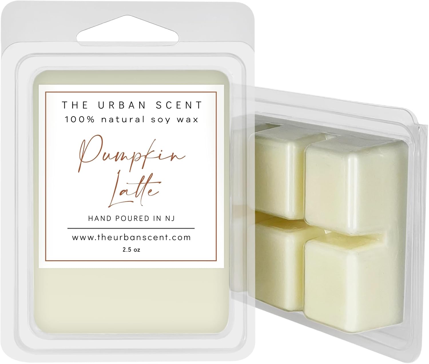 Pumpkin Latte Wax Melts – Fall Scented Soy Wax Melts, Pumpkin Spice & Vanilla Home Fragrance, 6 Cube Clamshell, 2.5 oz