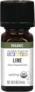 Aura Cacia Organic Distilled Lime Essential Oil, 100% Pure Citrus Aurantifolia Oil - Aromatherapy for Body Care, DIY Blends | 0.25 Fl Oz (Pack of 1)