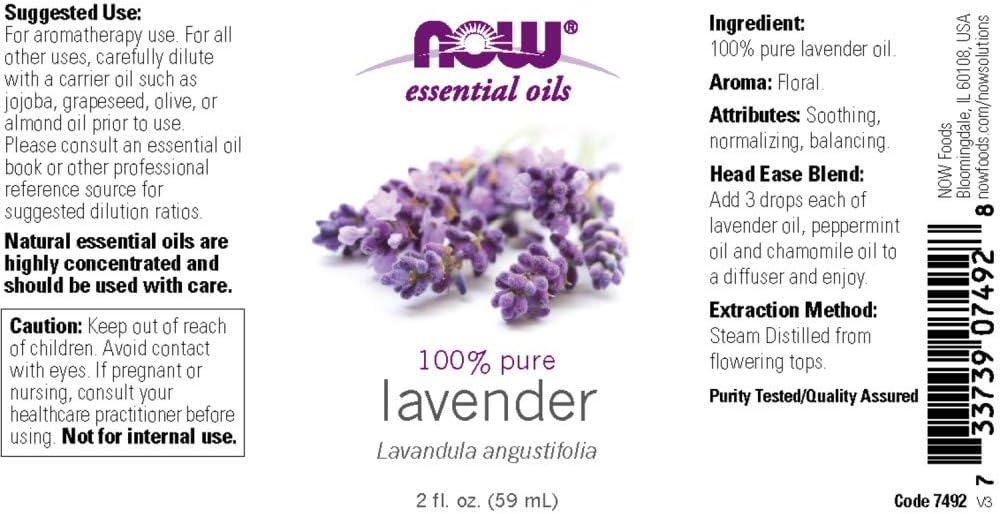 NOW Essential Oils, Lavender Oil, 2-Ounce