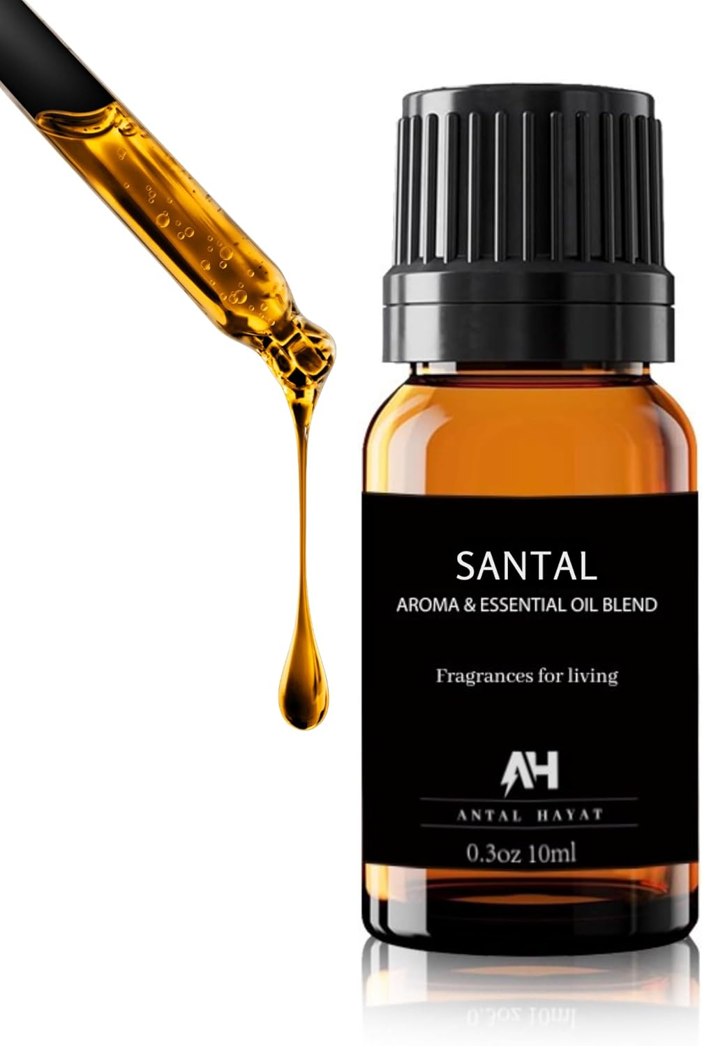 Santal Diffuser Oil 10ml – Luxury Hotel Scent for Home – Sandalwood, Leather & Cedar – Essential Oil Blend Inspired by Santal Perfume – Aroma Oil for Diffuser & HVAC