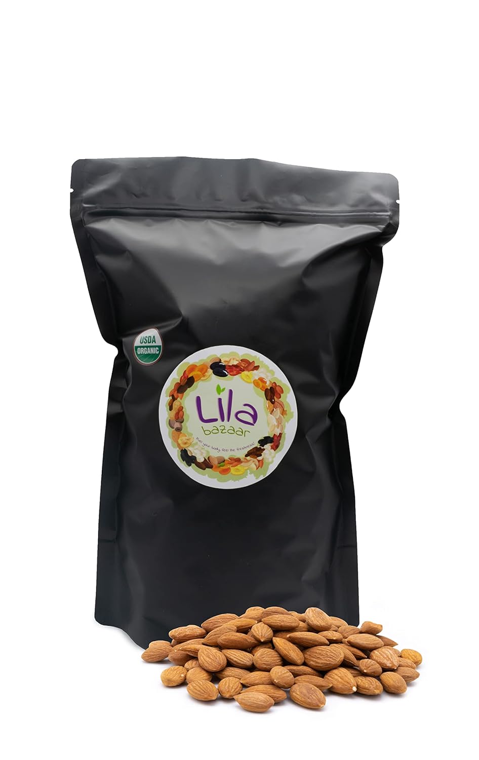 LILA BAZAAR Organic Sweet Apricot Kernels, 1 LB – Raw, Unsalted, Non-GMO Apricot Seeds, No Added Preservatives, Mild Sweet Flavor, Resealable Bag