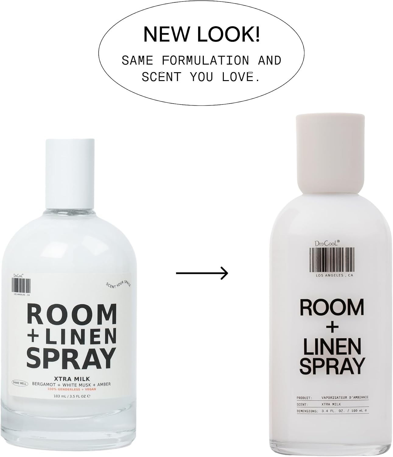 DedCool Room + Linen Spray in Xtra Milk | Natural Fabric Spray | Non-Toxic, Essential Oil Infused | Freshens Home, Bedding, Couch, Closet & Bath | 3.4 fl oz