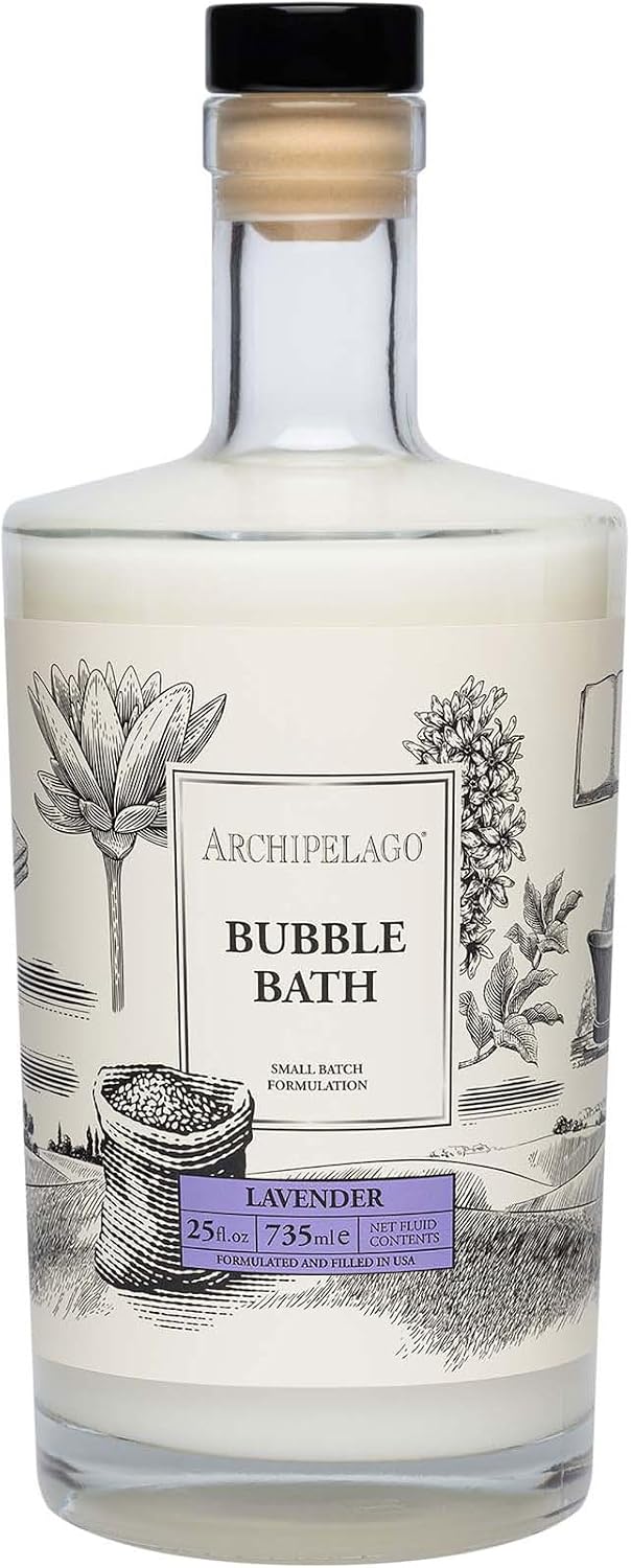 Archipelago Botanicals Luxury Lavender Bubble Bath, Moisturizing and Hydrating Gentle Bubble Bath, Helps Refresh, Restore and Soothe All Skin Types, 25 oz