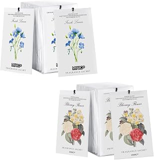MYARO 12 Packs Linen and 12 pcs Jasmine Scented Sachets for Drawer and Closet, Long-Lasting Sachets Bags Air Freshener Fresh Scents, Potpourri Bags Home Fragrance Sachet for Lover