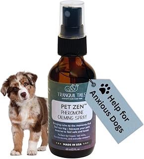 Pet Zen Pheromone Calming Spray for Dogs - Made in the USA - Alcohol-Free - for Carriers, Bedding, Travel & Vet Visits