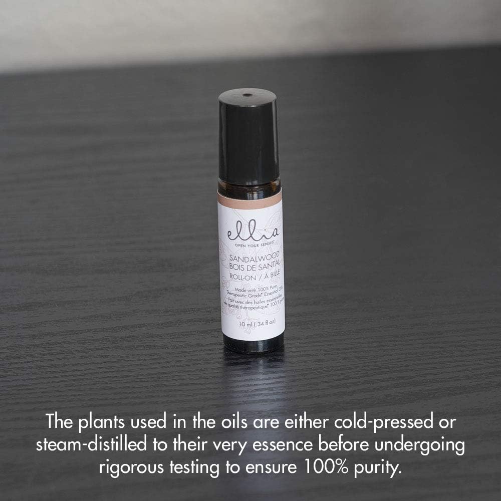 Ellia Sandalwood Essential Oil Roll-On | 10ml, 100% Pure, Therapeutic Grade