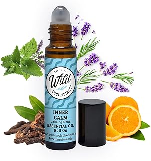 mEssentials Inner Calm 10ml Essential Oil Roll On, 100% Pure, Premium Grade Essential Oils and Organic Jojoba Oil, Ready to Use, Moisturizer, All Natural