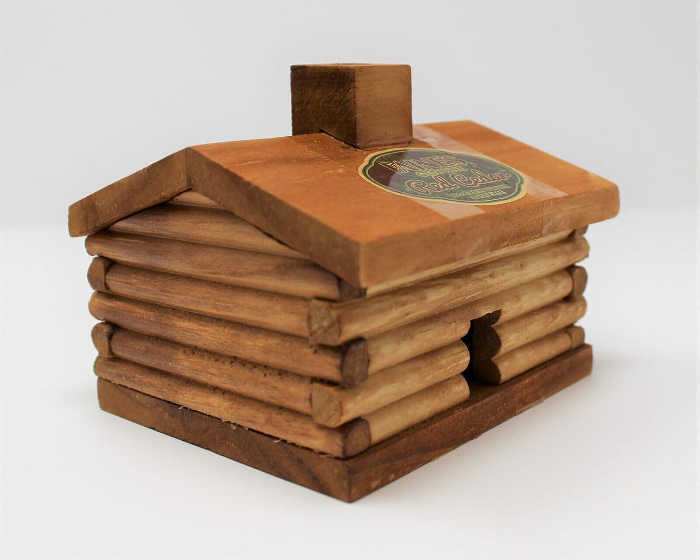Gift Set Large Log Cabin Red Cedar Incense Burner with 10 Incense Cones Plus 25 Balsam fir Cones and 25 Crackling Firewood Cones USA Made