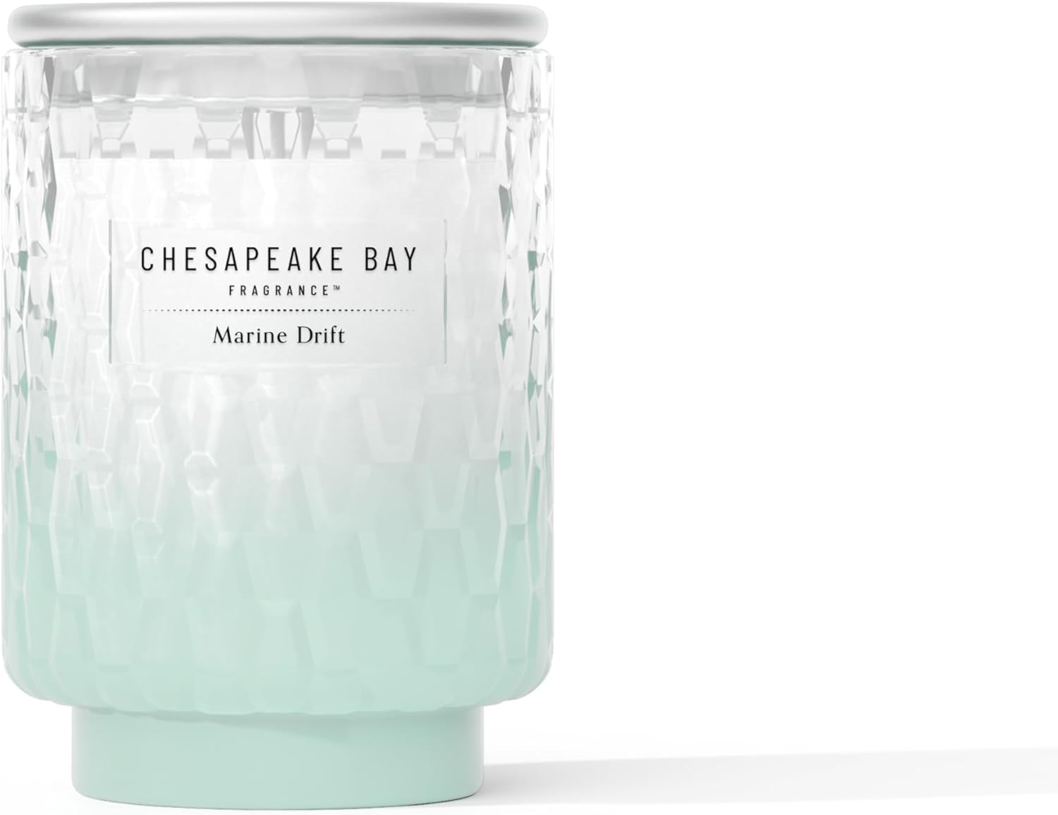 Chesapeake Bay, 8oz Marine Drift Scented Candle, Mood Evoking Fragrance, Textured Sea Glass-Inspired Jar, Premium Soy Blend Wax with Essential Oils, Coastal Fragrance for Home Décor or Gifting