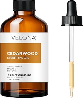 velona Cedarwood Essential Oil 4 Fl Oz | Therapeutic Grade 100% Pure and Natural | for Aromatherapy Diffuser, Massage, Skincare, Haircare, Soapmaking