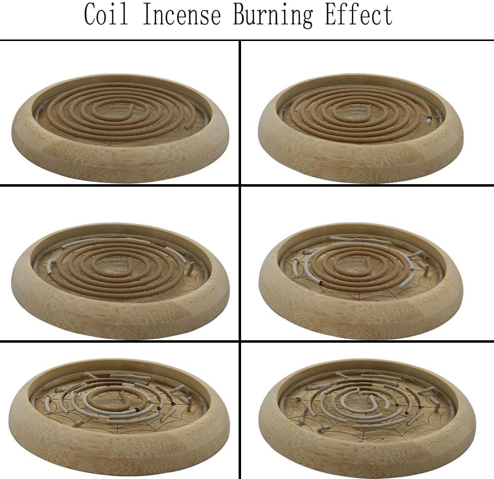 Coil Incense,Traditional spiraled,Perfect for Meditation Spaces,Living Rooms,or Any Indoor Area Where You Want to Create a Relaxing Atmosphere. (48Lavender+Ordinary Bamboo Incense Burner)