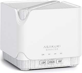 ASAKUKI Essential Oil Diffuser for Home, Large 700 ml Humidifier with Automatic Shut-Off, Quiet Aromatherapy Diffuser with 7 LED Lights for Living Room, Kitchen, Bedroom, Hotel - White