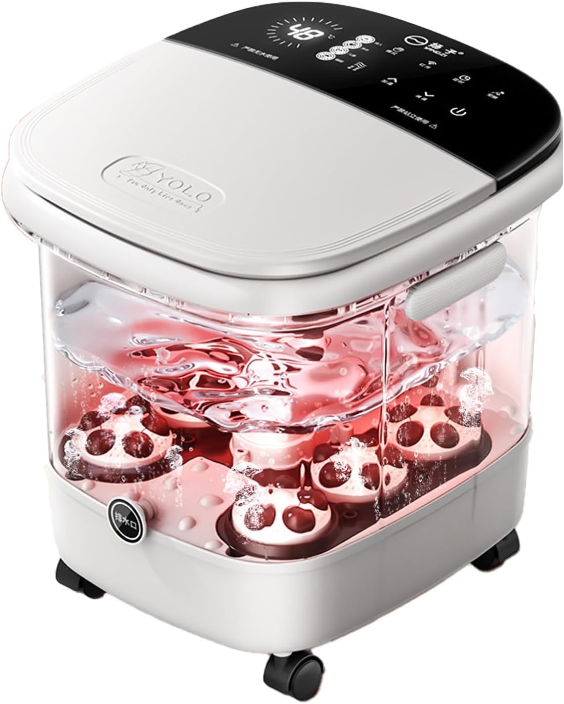 Foot Massager spa, Foot Spa Bath Massager, with Circulation Heat, Tub for Stress Relief, with Heat and Massage Rollers, for Relaxation & Pain Relief - Gifts(White-A)