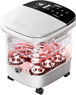 Foot Massager spa, Foot Spa Bath Massager, with Circulation Heat, Tub for Stress Relief, with Heat and Massage Rollers, for Relaxation & Pain Relief - Gifts(White-A)