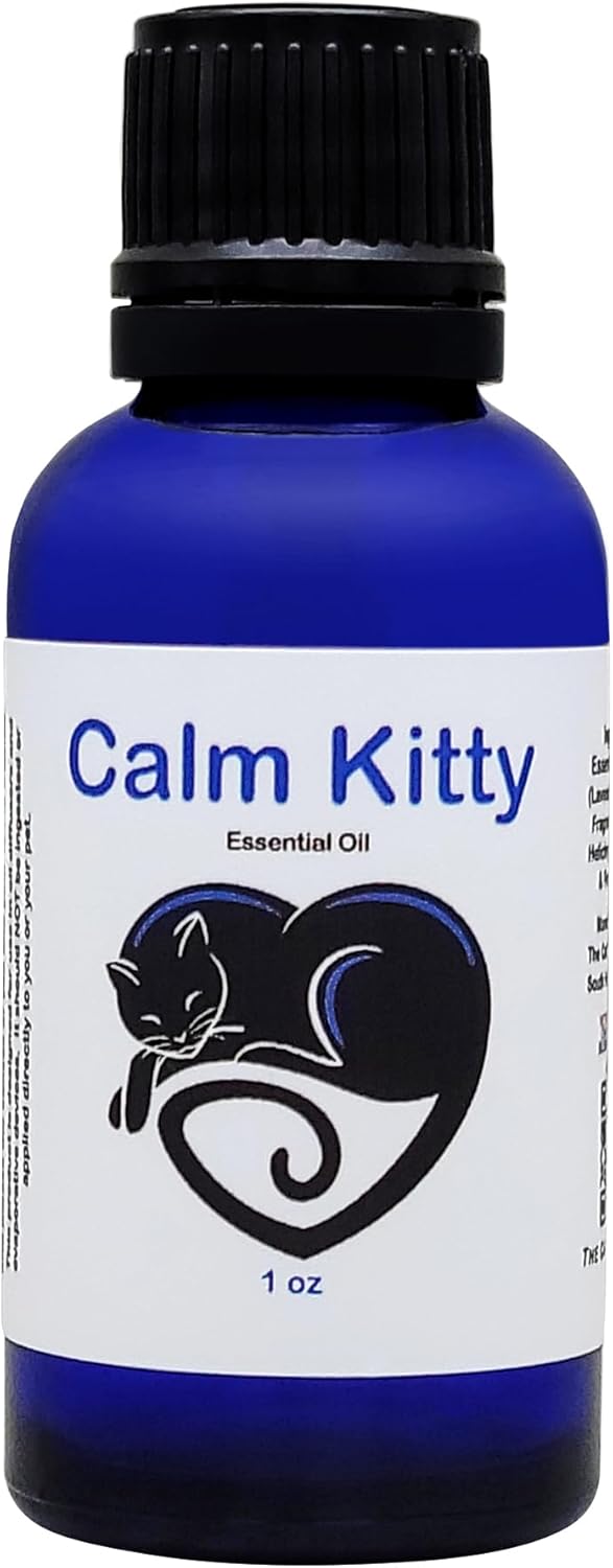 The Cat's MeWow Calm Kitty Calming Essential Oil - Natural Stress Relief & Anxiety Relief for Cats - Drug-Free Calming Solution