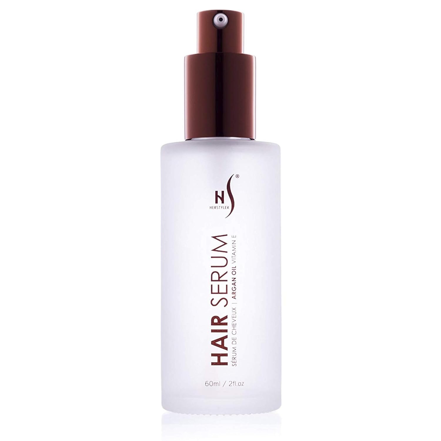 HerStyler Hair Repair Serum - Argan Oil Hair Serum for Frizzy and Damaged Hair - For Frizz, Styling and Shine - Lightweight - Hydrating - Fast Absorbing - For Thicker, Fuller Hair - 2 Fl Oz - 1 Pack