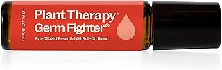 Plant Therapy Germ Fighter Essential Oil Blend 100% Pure, Pre-Diluted Roll-On, On-the-Go Natural Aromatherapy, Travel Size, Get Healthy Faster, Therapeutic Grade 10 mL (1/3 oz)