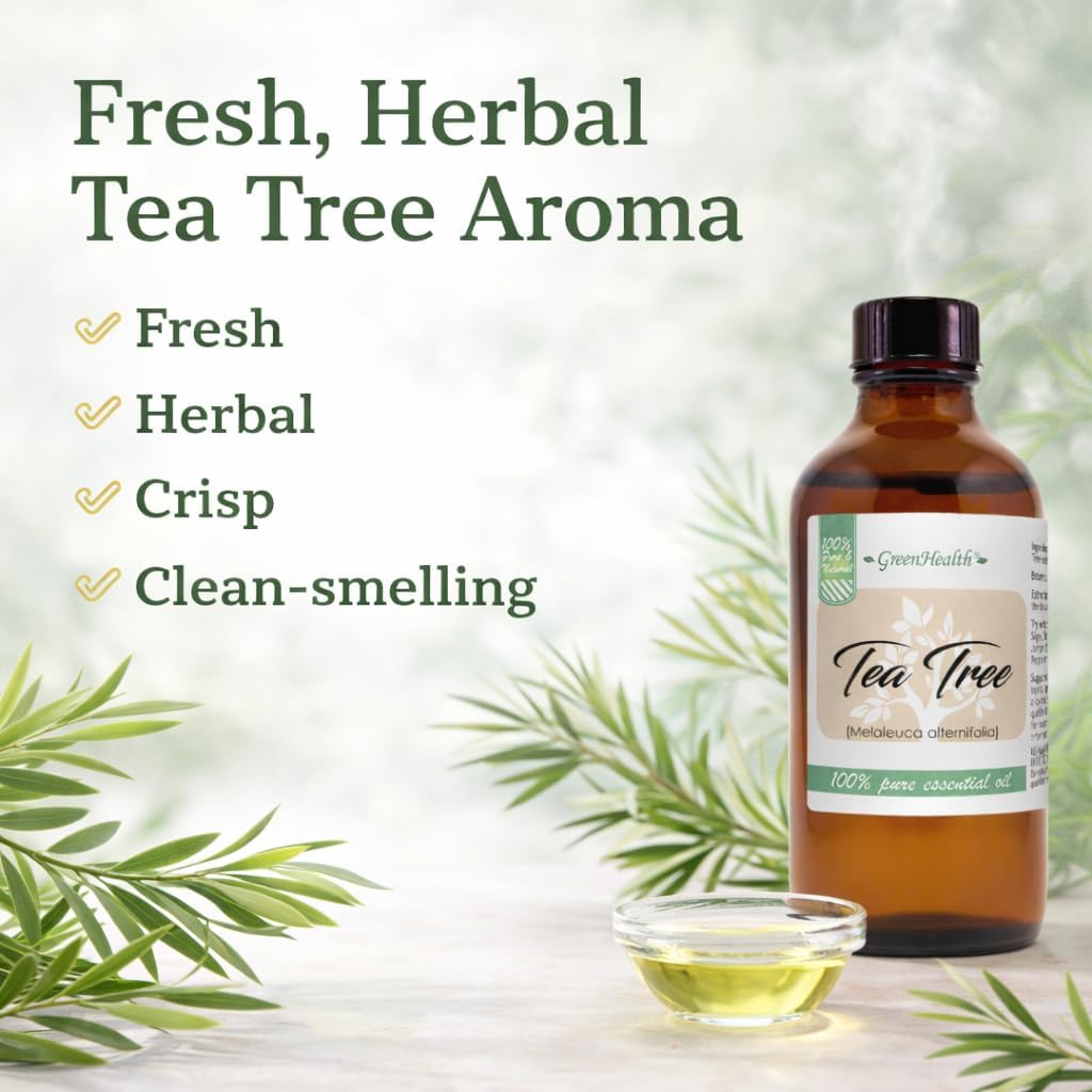 Tea Tree Essential Oil – 4 fl oz – 100% Pure & Undiluted – Natural Aromatherapy & DIY Use – GreenHealth