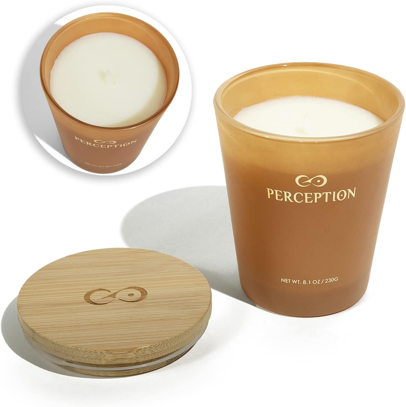 PERCEPTION AROMAS Luxury Scented Candle | Sandalwood Thyme | Hand Poured Soy Wax Candle with Gift Box | Elegant Fragrances | 50 Hour Burn Time (8.1 oz)